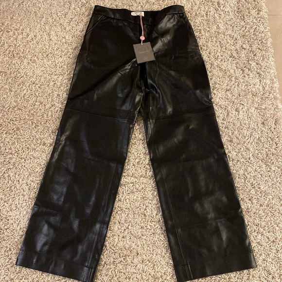 House of CB Black wide Straight Leg Pants size L NWT $195 - Picture 4 of 9